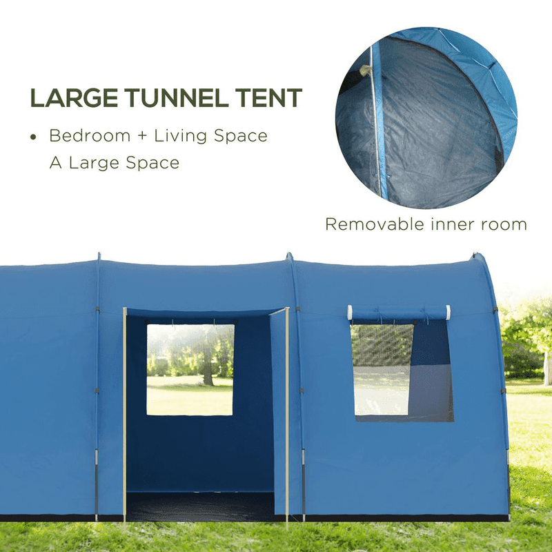 Outsunny 5-6 Man Family Tent Camping 2 Rooms Outsunny 5-6 Man Family Tent Camping 2 Rooms