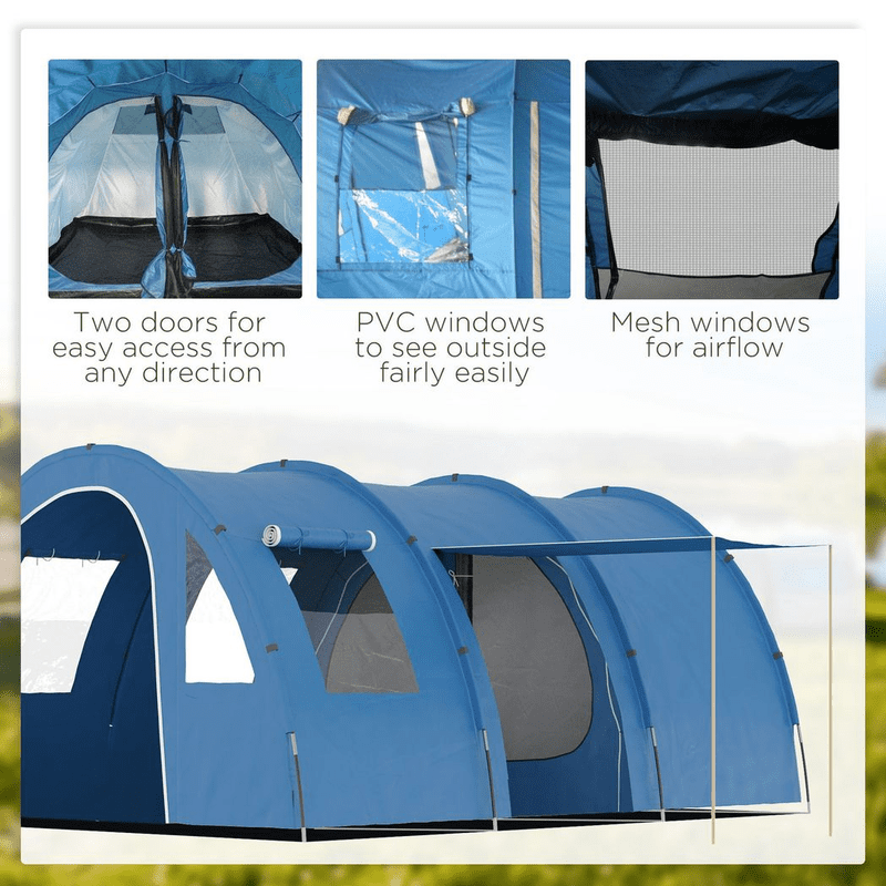 Outsunny 5-6 Man Family Tent Camping 2 Rooms Outsunny 5-6 Man Family Tent Camping 2 Rooms
