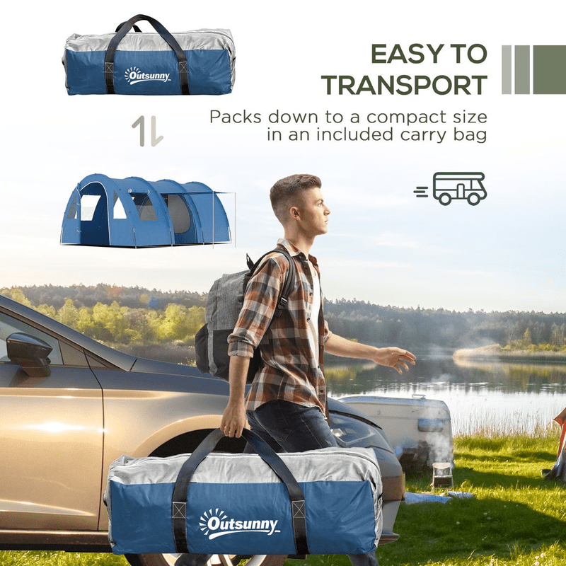Outsunny 5-6 Man Family Tent Camping 2 Rooms Outsunny 5-6 Man Family Tent Camping 2 Rooms