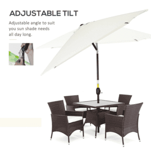 Outsunny 3x2m Patio Parasol White