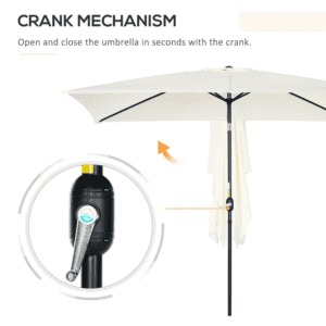 Outsunny 3x2m Patio Parasol White