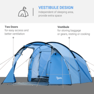 Outsunny Tent 3 Man 2 Room Camping Tent