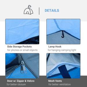 Outsunny Tent 3 Man 2 Room Camping Tent