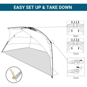 Outsunny 1-2 Man Pop-Up Beach Tent Sun Shade