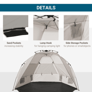 Outsunny 1-2 Man Pop-Up Beach Tent Sun Shade