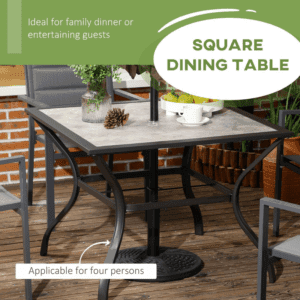 Outsunny Garden Table with Parasol Hole