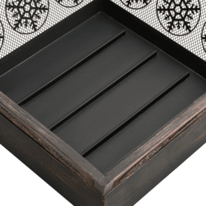 Outsunny Fire Pit w/ Spark Screen Cover Poker