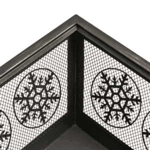 Outsunny Fire Pit w/ Spark Screen Cover Poker