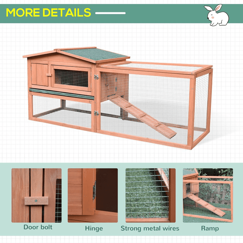 PawHut Wooden Rabbit Hutch Enclosure Run PawHut Wooden Rabbit Hutch Enclosure Run