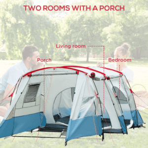 Outsunny 6-8 Person Tunnel Tent 2 rooms