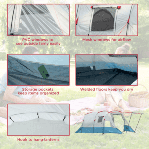 Outsunny 6-8 Person Tunnel Tent 2 rooms