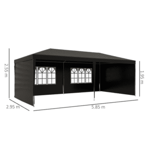Outsunny Gazebo Marquee 6m x 3m Black