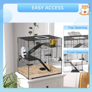 PawHut 3-Tier Hamster Cage with Glass Bottom PawHut 3-Tier Hamster Cage with Glass Bottom