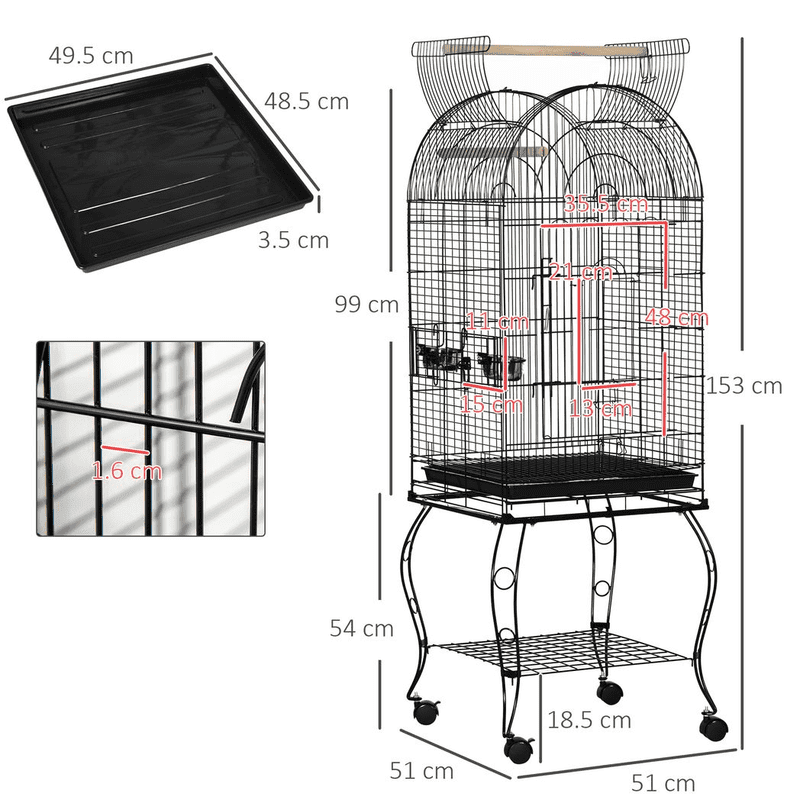 PawHut Large Bird Cage Pet Aviary with Perch PawHut Large Bird Cage Pet Aviary with Perch