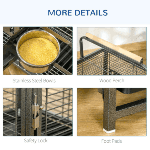 PawHut Bird Cage Carrier w/ Perch