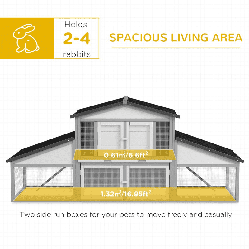 PawHut Large Rabbit Hutch Guinea Pig House PawHut Large Rabbit Hutch Guinea Pig House