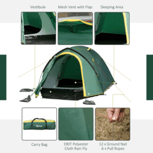 Outsunny Compact Tent w/ Mesh Vents
