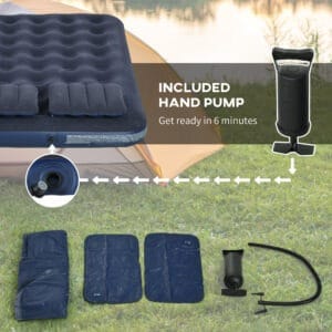 Outsunny Inflatable Mattress Queen w/ Hand Pump