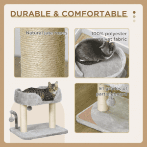 Pawhut Cat Tree Play Tower w/ Toy Balls