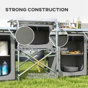 Outsunny Folding Camping Kitchen with Windshield