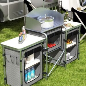 Outsunny Folding Camping Kitchen with Windshield