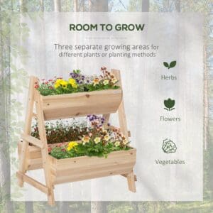 Outsunny Wood Raised Garden Planter Bed