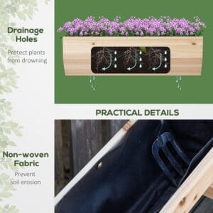 Outsunny Wood Raised Garden Planter Bed