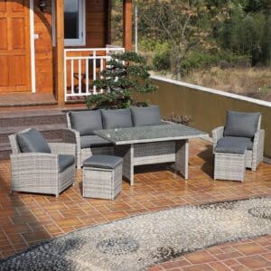 Outsunny 6pc Rattan Dining Set