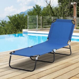 Outsunny Sun Lounger 4-Position Backrest