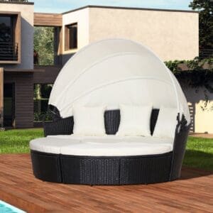 Outsunny 5 pc Wicker Round Sofa Bed