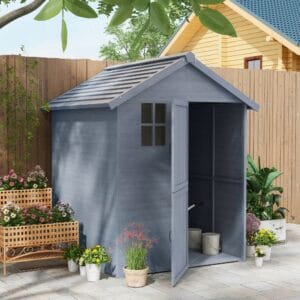 Outsunny Wooden Storage Shed 6 x 6.5ft