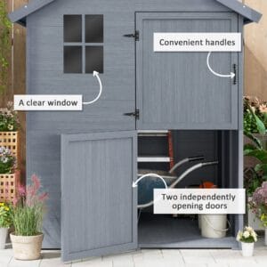Outsunny Wooden Storage Shed 6 x 6.5ft