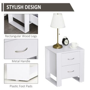 Homcom Bedside Table Particle Board