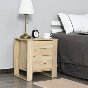 Homcom Bedside Table Particle Board 2-Draws