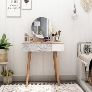 HOMCOM Nordic Dressing Table Wooden HOMCOM Nordic Dressing Table Wooden