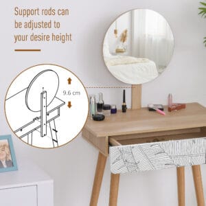 HOMCOM Nordic Dressing Table Wooden HOMCOM Nordic Dressing Table Wooden