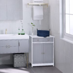 kleankin 2-Drawer Bathroom Cabinet Grey