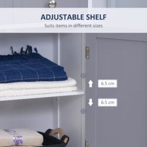 kleankin 2-Drawer Bathroom Cabinet Grey