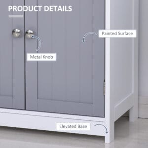kleankin 2-Drawer Bathroom Cabinet Grey