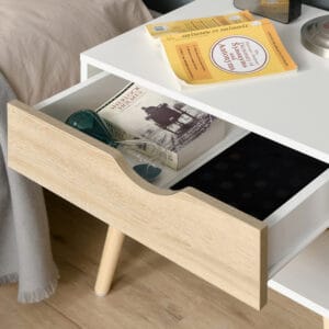 Homcom Bedside Table w/ Drawer and Shelf