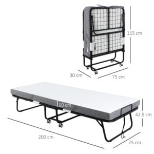 Homcom Folding Bed w/ 10cm Mattress