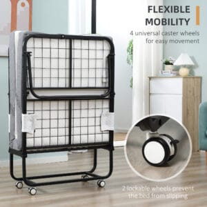 Homcom Folding Bed w/ 10cm Mattress