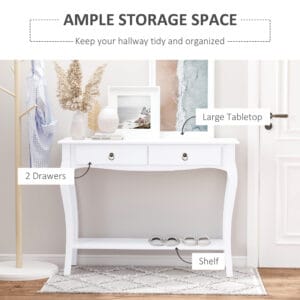 Homcom Console Table Ivory White