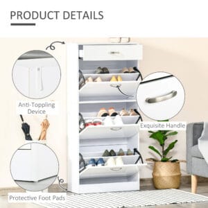 Homcom Shoe Cabinet 4 Drawers Storage