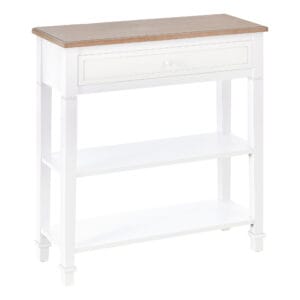Homcom Console Table Wide Drawer White