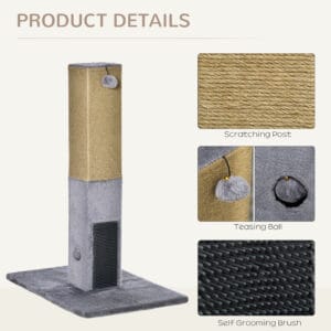 Pawhut Cat Scratching Post 79cm Grey