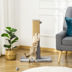 Pawhut Cat Scratching Post 79cm Grey