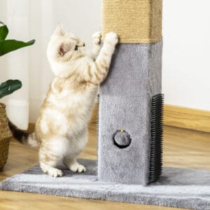 Pawhut Cat Scratching Post 79cm Grey