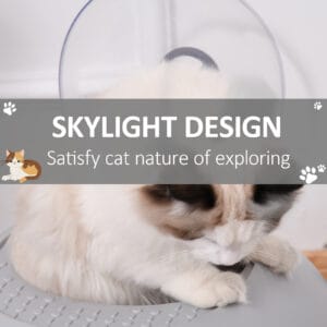 Pawhut Cat Litter Box w/ Litter Scoop Grey