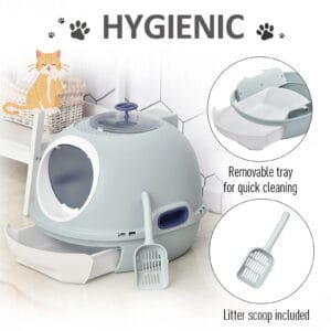 Pawhut Cat Litter Box w/ Scoop
